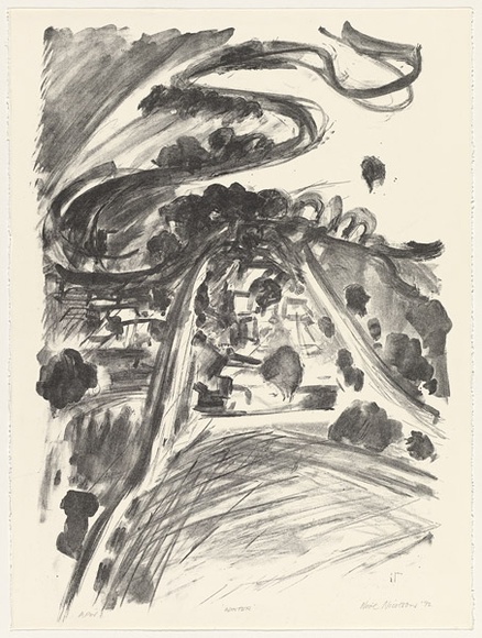 Artist: b'NICOLSON, Noel' | Title: b'Winter' | Date: 1992, June - July | Technique: b'lithograph, printed in colour, from multiple stones' Artist: b'NICOLSON, Noel' | Title: b'Winter' | Date: 1992, June - July | Technique: b'lithograph, printed in colour, from multiple stones'