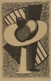 Artist: Lincoln, Kevin. | Title: Compotier and fan | Date: 1988 | Technique: lithograph, printed in black ink, from one stone