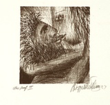 Artist: Doggett-Williams, Phillip. | Title: not titled [2 figures kissing] | Date: 1987 | Technique: lithograph, printed in black ink, from one stone