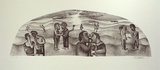Artist: Doggett-Williams, Phillip. | Title: not titled [couples arguing in semi-circle print] | Date: 1989, July | Technique: lithograph, printed in black ink, from one plate