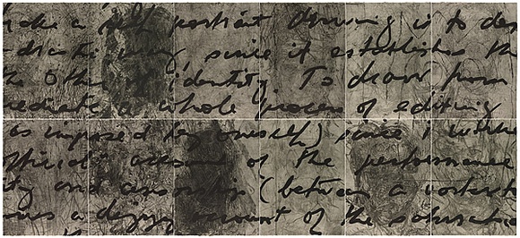 Artist: b'PARR, Mike' | Title: b'Language and chaos III.' | Date: 1990 | Technique: b'drypoint, electric grinder and burnishing, printed in black ink, from 12 copper plates; over printed with lift ground aquatint, printed in black ink, from 12 steel plates' Artist: b'PARR, Mike' | Title: b'Language and chaos III.' | Date: 1990 | Technique: b'drypoint, electric grinder and burnishing, printed in black ink, from 12 copper plates; over printed with lift ground aquatint, printed in black ink, from 12 steel plates'
