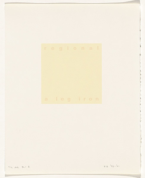 Artist: b'Burgess, Peter.' | Title: b'regional: a leg iron.' | Date: 2001 | Technique: b'computer generated inkjet prints, printed in colour, from digital files' Artist: b'Burgess, Peter.' | Title: b'regional: a leg iron.' | Date: 2001 | Technique: b'computer generated inkjet prints, printed in colour, from digital files'