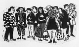 Artist: Allen, Joyce. | Title: Waiting. | Date: 1988 | Technique: linocut, printed in black ink, from one block