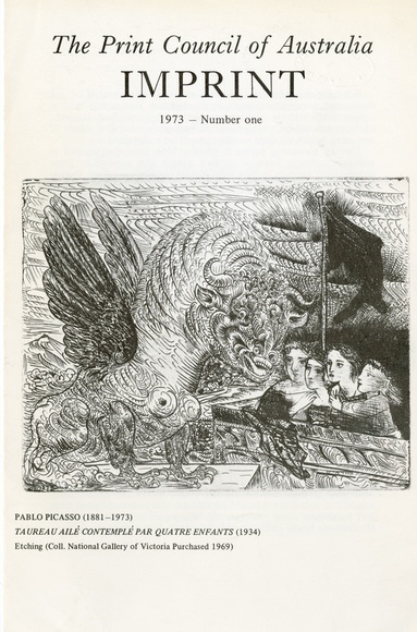 Artist: b'PRINT COUNCIL OF AUSTRALIA' | Title: b'Periodical | Imprint. Melbourne: Print Council of Australia, vol. 08, no. 1, 1973' | Date: 1973 Artist: b'PRINT COUNCIL OF AUSTRALIA' | Title: b'Periodical | Imprint. Melbourne: Print Council of Australia, vol. 08, no. 1, 1973' | Date: 1973