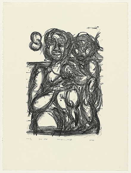 Artist: b'Furlonger, Joe.' | Title: b'Madonna and child - 2nd state' | Date: 1989 | Technique: b'lithograph, printed in black ink, from one stone' Artist: b'Furlonger, Joe.' | Title: b'Madonna and child - 2nd state' | Date: 1989 | Technique: b'lithograph, printed in black ink, from one stone'