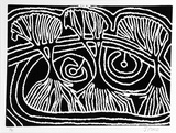 Artist: b'Pike, Jimmy.' | Title: b'Warnti' | Date: 1985 | Technique: b'screenprint, printed in black ink, from one stencil'