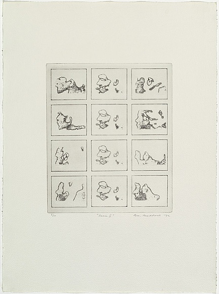 Artist: b'MADDOCK, Bea' | Title: b'Game II' | Date: 1972 | Technique: b'photo-etching and burnishing, printed in black ink' Artist: b'MADDOCK, Bea' | Title: b'Game II' | Date: 1972 | Technique: b'photo-etching and burnishing, printed in black ink'