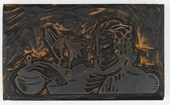 Artist: b'Rees, Ann Gillmore.' | Title: b'Vignette (women and handkerchief)' | Date: c.1942 | Technique: b'engraved woodblock' Artist: b'Rees, Ann Gillmore.' | Title: b'Vignette (women and handkerchief)' | Date: c.1942 | Technique: b'engraved woodblock'