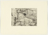 Artist: PARR, Mike | Title: Gun into vanishing point 24 | Date: 1988-89 | Technique: drypoint and foul biting, printed in black ink, from one copper plate