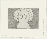 Artist: Purdie, Madeleine. | Title: not titled [tribal head] | Date: not dated | Technique: etching, printed in black ink, from one plate