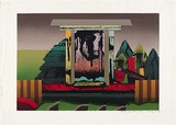 Artist: Senbergs, Jan. | Title: Modern monument in colour | Date: 1975 | Technique: screenprint, printed in colour, from multiple stencils | Copyright: © Jan Senbergs. Licensed by VISCOPY, Australia