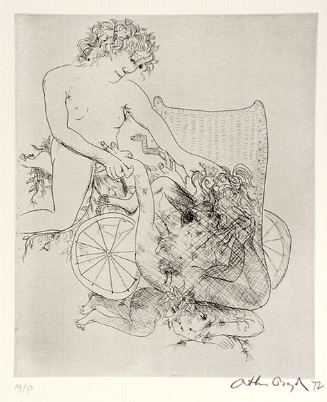Artist: b'BOYD, Arthur' | Title: b'The monster.' | Date: 1970 | Technique: b'etching' Artist: b'BOYD, Arthur' | Title: b'The monster.' | Date: 1970 | Technique: b'etching'
