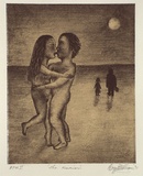 Artist: Doggett-Williams, Phillip. | Title: The reunion | Date: 1991, January | Technique: lithograph, printed in colour, from two stones (black and beige)