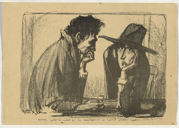 Artist: b'Dyson, Will.' | Title: bNobody gives us credit for the masterpieces we haven't written yet. | Date: 1930, before | Technique: b'lithograph, printed in black ink, from one zinc plate' Artist: b'Dyson, Will.' | Title: bNobody gives us credit for the masterpieces we haven't written yet. | Date: 1930, before | Technique: b'lithograph, printed in black ink, from one zinc plate'