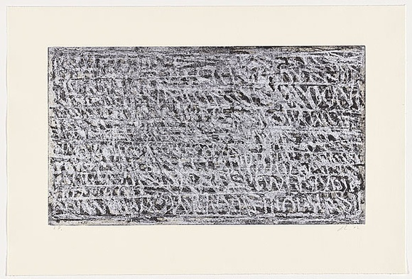 Artist: b'LOANE, John' | Title: b'Honestly, my head is completely full of cobwebs [1]' | Date: 2002 | Technique: b'etching, printed in black and silver ink, from two copper plates'