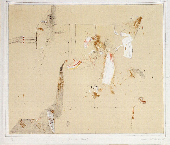 Artist: b'Mitelman, Allan.' | Title: b'Unto the stone' | Date: 1968 | Technique: b'lithograph, printed in black ink, from one stone [or plate]' | Copyright: b'\xc2\xa9 Allan Mitelman'