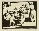 Artist: Fry, Ella. | Title: Tuileries. | Date: 1942 | Technique: linocut, printed in black ink, from one block