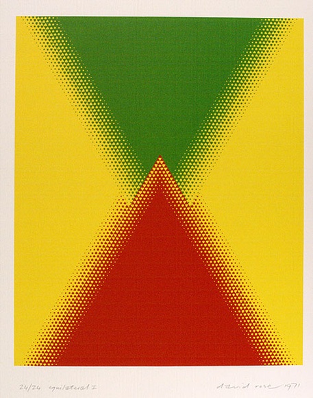 Artist: b'Rose, David.' | Title: b'Equilateral I' | Date: 1971 | Technique: b'screenprint, printed in colour, from three stencils'