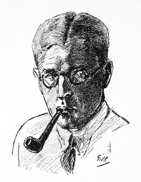 Artist: b'Gill, Justin.' | Title: b'Self-portrait' | Date: c.1930 | Technique: b'lineblock, printed in black ink, from one block' Artist: b'Gill, Justin.' | Title: b'Self-portrait' | Date: c.1930 | Technique: b'lineblock, printed in black ink, from one block'