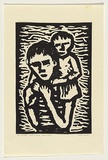 Title: Two children | Date: 1955-56 | Technique: linocut, printed in black ink, from one block