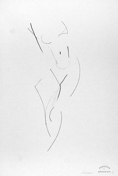 Artist: Powditch, Peter. | Title: not titled [lying nude] | Date: c.1972 | Technique: lithograph, printed in black ink, from one plate