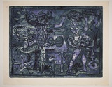 Artist: Haxton, Elaine | Title: Commedia del Arte | Date: 1967 | Technique: open-bite etching and aquatint, printed in colour