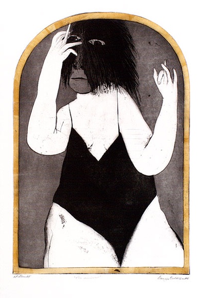 Artist: b'BALDESSIN, George' | Title: b'The mirror.' | Date: 1965 | Technique: b'colour etching and aquatint printed in intaglio and in relief [the co applied to the plate...]'