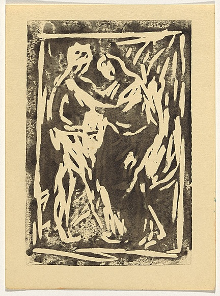Title: (The visitation) | Date: (1938) | Technique: ink wash (print from lino block)