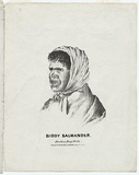 Artist: b'Baker, William.' | Title: b'Biddy Salmander, Broken Bay tribe.' | Date: c.1840 | Technique: b'chalk-lithograph, printed in black ink, from one stone'