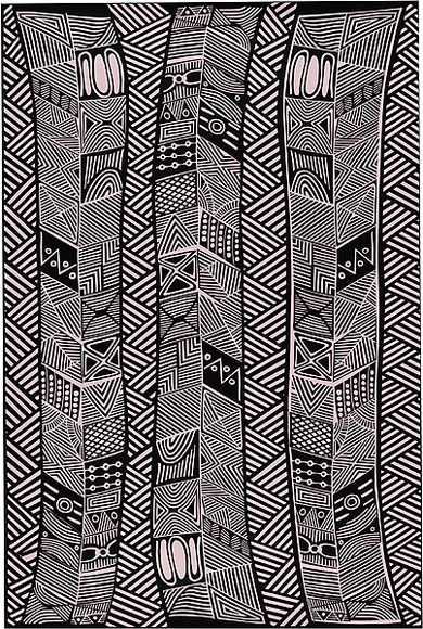 Artist: b'REDBACK GRAPHIX' | Title: b'Wrapping paper: Pumpuni' | Date: 1986 | Technique: b'screenprint, printed in colour, from three stencils' Artist: b'REDBACK GRAPHIX' | Title: b'Wrapping paper: Pumpuni' | Date: 1986 | Technique: b'screenprint, printed in colour, from three stencils'
