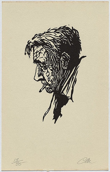 Artist: b'Millward, Clem.' | Title: b'not titled.' | Date: 1956-57 | Technique: b'linocut, printed in black ink, from one block' Artist: b'Millward, Clem.' | Title: b'not titled.' | Date: 1956-57 | Technique: b'linocut, printed in black ink, from one block'