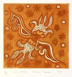 Artist: TAPAYA, Nyuwara | Title: Kilipi, stars | Date: 1993 | Technique: etching and aquatint, printed in colour, from one  plate