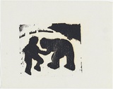 Artist: MADDOCK, Bea | Title: Fighting figures | Date: 1963 | Technique: relief-etching, from one copper plate; woodcut, from three blocks