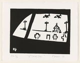 Artist: Giannini, Robert | Title: 20th century saga | Date: 1999, 28 September | Technique: linocut, printed in black ink, from one block