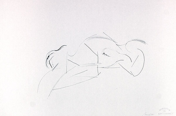 Artist: Powditch, Peter. | Title: not titled [reclining figure] | Date: c.1972 | Technique: lithograph, printed in black ink, from one plate