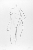 Artist: Powditch, Peter. | Title: not titled [standing female nude] | Date: c.1972 | Technique: lithograph, printed in black ink, from one plate