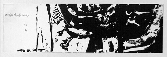 Artist: b'Warren, Guy.' | Title: b'Greeting card' | Date: c.1962 | Technique: b'screenprint, printed in black ink, from one stencil' Artist: b'Warren, Guy.' | Title: b'Greeting card' | Date: c.1962 | Technique: b'screenprint, printed in black ink, from one stencil'