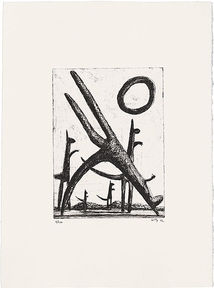 Artist: b'Kelly, John.' | Title: b'The fall' | Date: 2002 | Technique: b'etching and aquatint, printed in black ink, from one plate' | Copyright: b'\xc2\xa9 John Kelly. Licensed by VISCOPY, Australia.' Artist: b'Kelly, John.' | Title: b'The fall' | Date: 2002 | Technique: b'etching and aquatint, printed in black ink, from one plate' | Copyright: b'\xc2\xa9 John Kelly. Licensed by VISCOPY, Australia.'