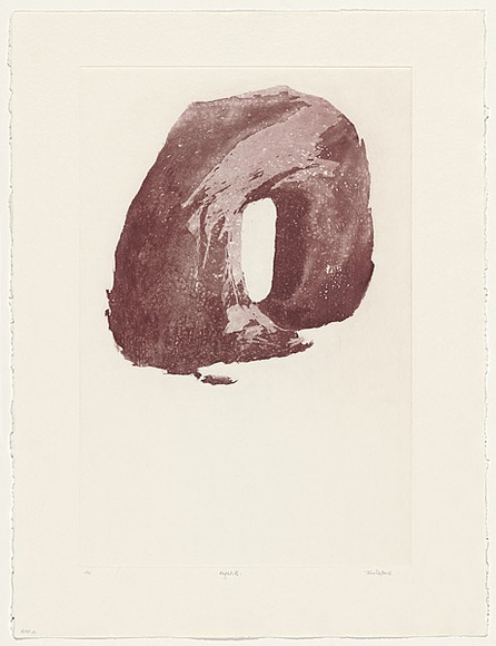 Artist: b'Defteros, June.' | Title: b'Megalith' | Date: 1994 | Technique: b'aquatint, printed in pink-black, from one plate' Artist: b'Defteros, June.' | Title: b'Megalith' | Date: 1994 | Technique: b'aquatint, printed in pink-black, from one plate'