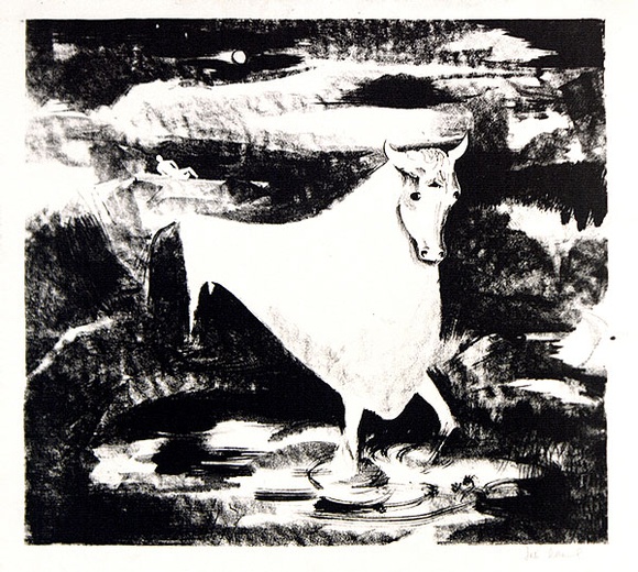 Artist: b'Adams, Tate.' | Title: b'(Europa and the bull).' | Date: c.1960 | Technique: b'lithograph, printed in black ink, from one plate' Artist: b'Adams, Tate.' | Title: b'(Europa and the bull).' | Date: c.1960 | Technique: b'lithograph, printed in black ink, from one plate'