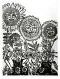 Artist: HANRAHAN, Barbara | Title: Conversation with flowers | Date: 1974 | Technique: etching, printed in black ink with plate-tone, from one plate