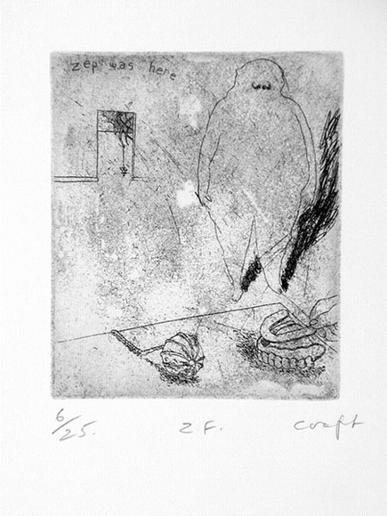 Artist: b'Croft, Christopher.' | Title: bZeppelin's Follies. | Date: 1976 | Technique: b'etching, printed in black ink, from one plate' | Copyright: b'\xc2\xa9 Christopher Croft. Licensed by VISCOPY, Australia, 2007.' Artist: b'Croft, Christopher.' | Title: bZeppelin's Follies. | Date: 1976 | Technique: b'etching, printed in black ink, from one plate' | Copyright: b'\xc2\xa9 Christopher Croft. Licensed by VISCOPY, Australia, 2007.'