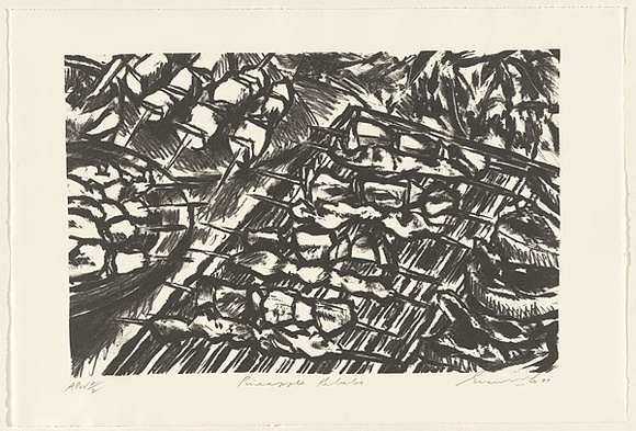 Artist: b'Lee, Graeme.' | Title: b'Pineapple kebabs' | Date: 1997, March | Technique: b'lithograph, printed in black ink, from one stone' Artist: b'Lee, Graeme.' | Title: b'Pineapple kebabs' | Date: 1997, March | Technique: b'lithograph, printed in black ink, from one stone'