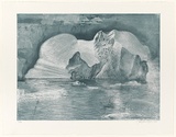 Artist: SCHMEISSER, Jorg | Title: Near Davis station II | Date: 2001 | Technique: etching, printed in blue ink, from one plate | Copyright: © Jörg Schmeisser