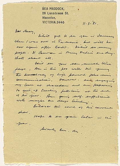Title: b'Letter to Mary Page 1981' | Date: 1981