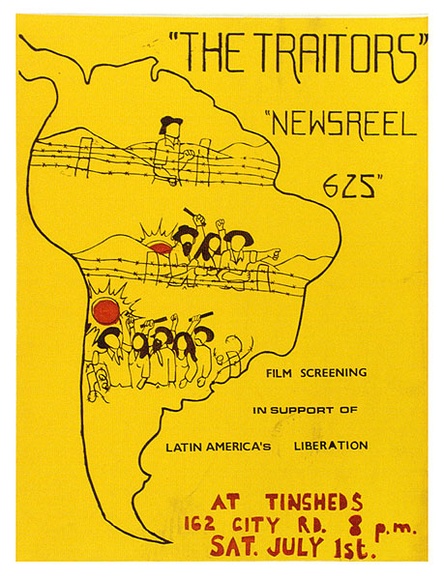 Artist: b'UNKNOWN' | Title: b'The Traitors - Newsreel 625' | Date: 1978 | Technique: b'screenprint, printed in colour, from three stencils' Artist: b'UNKNOWN' | Title: b'The Traitors - Newsreel 625' | Date: 1978 | Technique: b'screenprint, printed in colour, from three stencils'