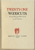 Artist: LINDSAY, Lionel | Title: [title page] Twenty-one woodcuts | Date: 1924 | Technique: woodcut, printed in red and black ink, from two blocks | Copyright: Courtesy of the National Library of Australia