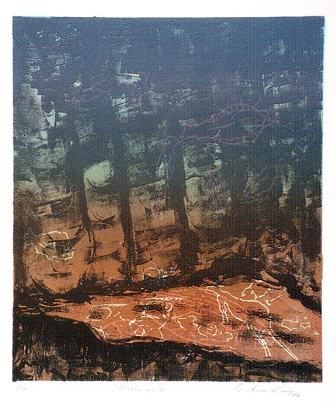 Artist: b'King, Grahame.' | Title: b'Noulangi VI' | Date: 1984 | Technique: b'lithograph, printed in colour, from three stones [or plates]'