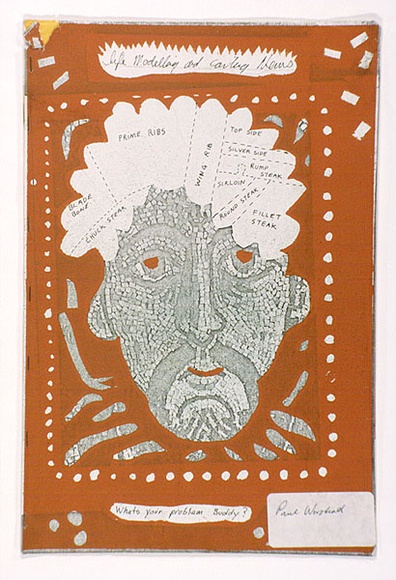 Artist: b'WORSTEAD, Paul' | Title: bWhat's your problem Buddy, no. 29. | Date: c.1976 | Technique: b'screenprint, on collage of offset-lithograph and photocopy' | Copyright: b'This work appears on screen courtesy of the artist' Artist: b'WORSTEAD, Paul' | Title: bWhat's your problem Buddy, no. 29. | Date: c.1976 | Technique: b'screenprint, on collage of offset-lithograph and photocopy' | Copyright: b'This work appears on screen courtesy of the artist'