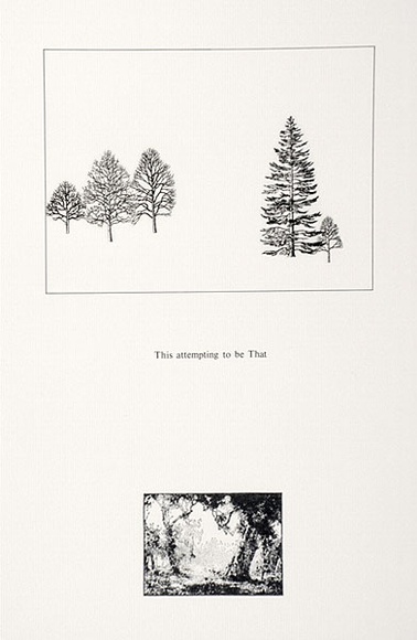 Artist: b'Tillers, Imants.' | Title: b'This attempting to be that [5]' | Date: 1980 | Technique: b'rubber stamp; collage of decal letters and images' | Copyright: b'Courtesy of the artist'